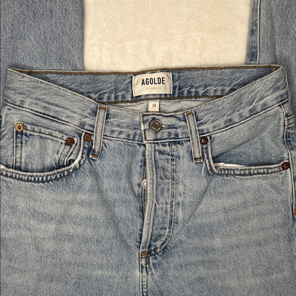 Agolde Austin Straight Jeans Lost Wash Size 24 - Picture 2 of 8